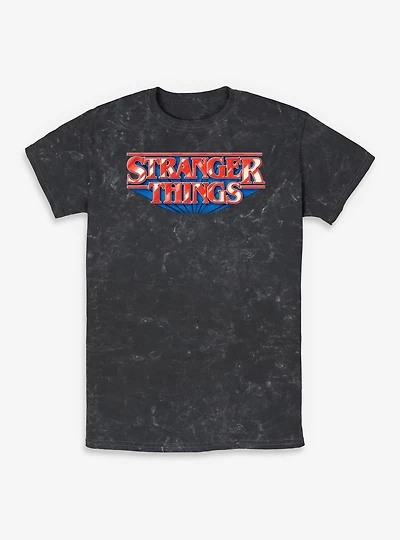 Stranger Things Glossy Logo Mineral Wash T-Shirt