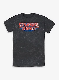 Stranger Things Glossy Logo Mineral Wash T-Shirt
