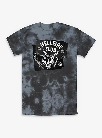 Stranger Things Hellfire Club Torn Sheet Tie-Dye T-Shirt