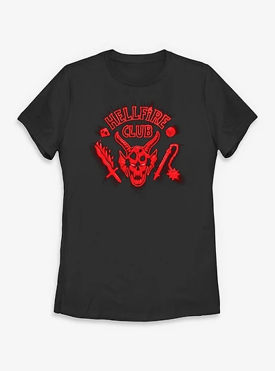 Stranger Things Hellfire Club Red Glow Womens T-Shirt
