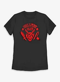 Stranger Things Hellfire Club Red Glow Womens T-Shirt