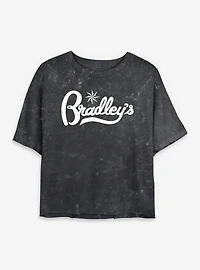 Stranger Things Bradley's Logo Womens Mineral Wash Crop T-Shirt