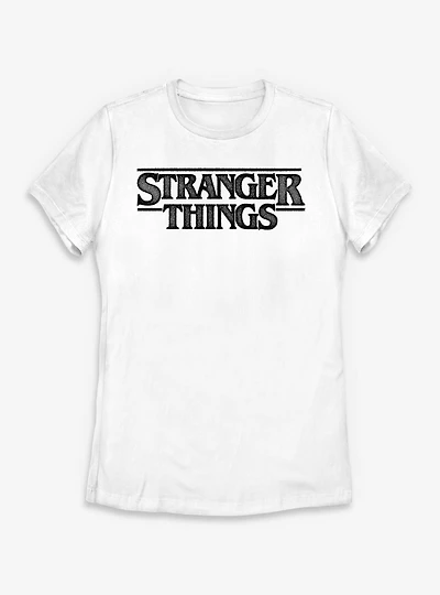 Stranger Things Pointillism Style Logo Womens T-Shirt