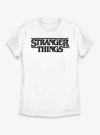 Stranger Things Pointillism Style Logo Womens T-Shirt