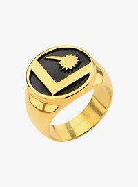 DC Comics Gold Plated Legion Of Superheroes Logo Ring