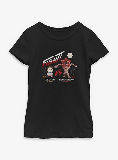 Stranger Things Eleven VS Demogorgon Fight Youth Girls T-Shirt