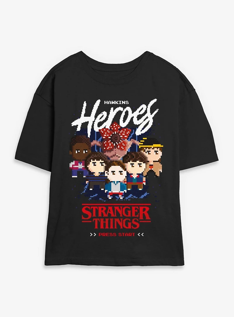 Stranger Things Hawkins Heroes Players Womens Skimmer T-Shirt
