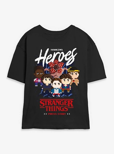 Stranger Things Hawkins Heroes Players Womens Skimmer T-Shirt