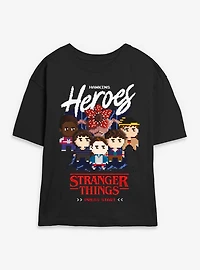 Stranger Things Hawkins Heroes Players Womens Skimmer T-Shirt