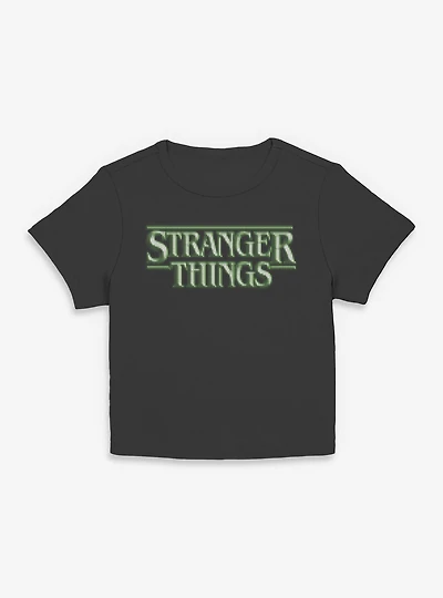 Stranger Things Green 8 Bits Logo Womens Baby T-Shirt