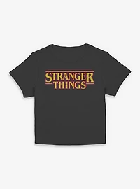 Stranger Things Yellow 8 Bits Logo Womens Baby T-Shirt