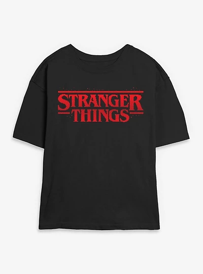 Stranger Things Red 8 Bits Logo Womens Skimmer T-Shirt