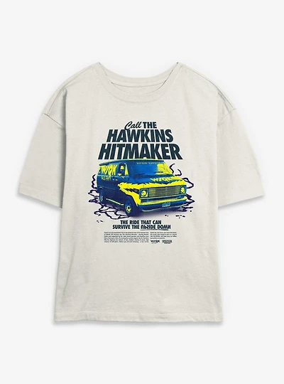 Stranger Things Call The Hawkins Hitmaker Womens Skimmer T-Shirt