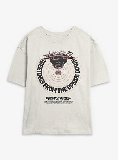 Stranger Things Greetings From The Upside Down Womens Skimmer T-Shirt