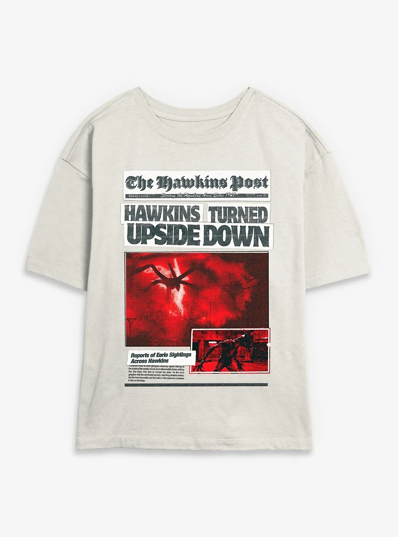 Stranger Things The Hawkins Post Womens Skimmer T-Shirt