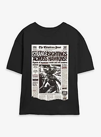 Stranger Things Strange Sightings Across Hawkins Womens Skimmer T-Shirt