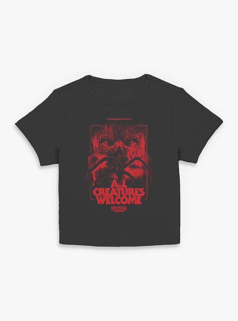 Stranger Things All Creatures Welcome Womens Baby T-Shirt
