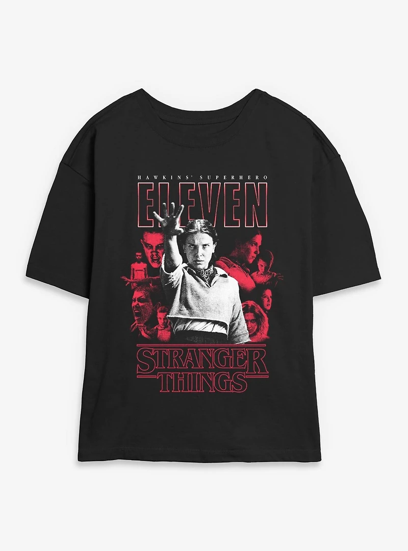 Stranger Things Eleven Superhero Womens Skimmer T-Shirt