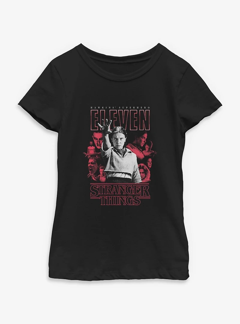 Stranger Things Eleven Superhero Youth Girls T-Shirt