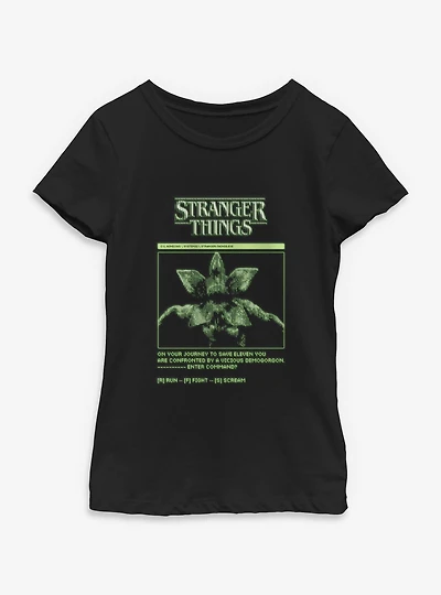Stranger Things Demogorgon Game Journey Youth Girls T-Shirt