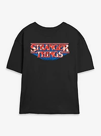 Stranger Things Glossy Logo Womens Skimmer T-Shirt