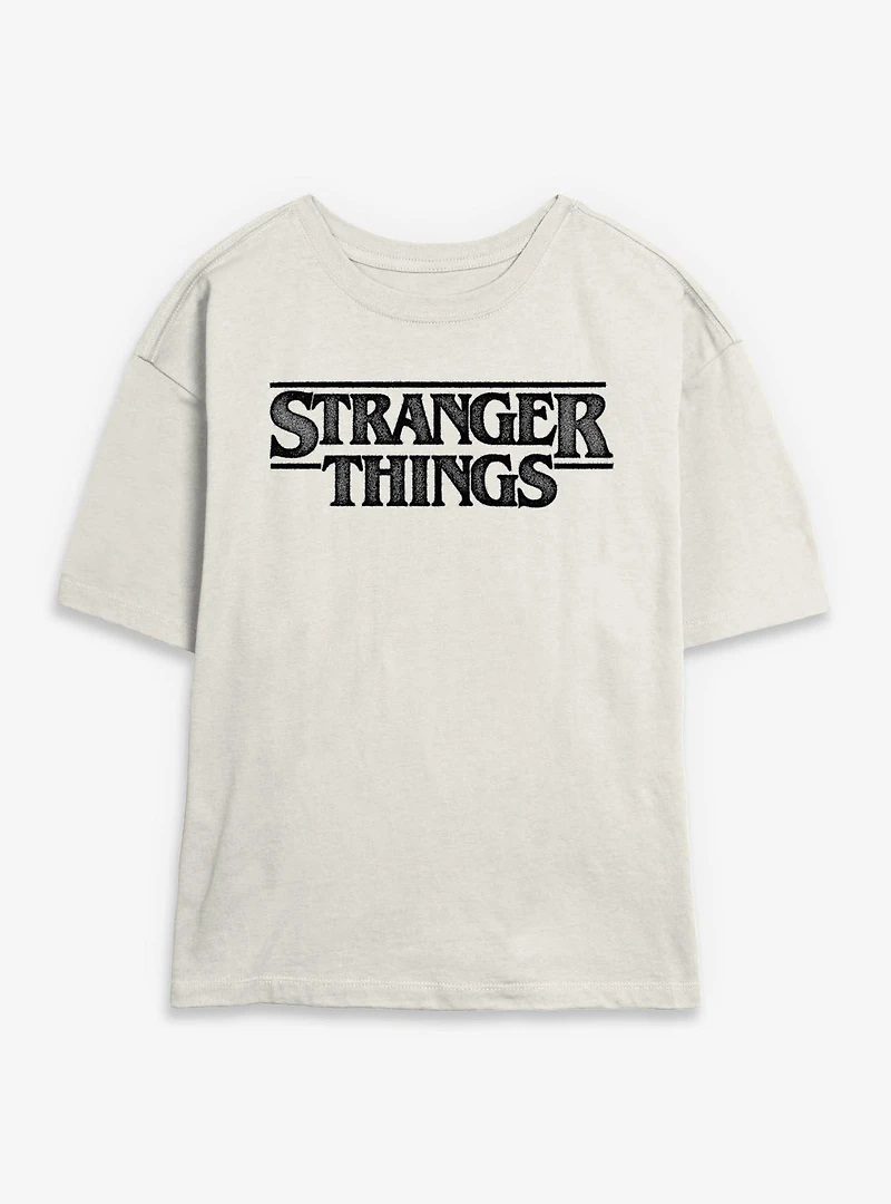 Stranger Things Pointillism Style Logo Womens Skimmer T-Shirt
