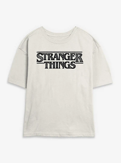 Stranger Things Pointillism Style Logo Womens Skimmer T-Shirt
