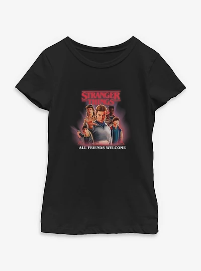 Stranger Things All Friends Welcome Youth Girls T-Shirt