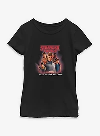 Stranger Things All Friends Welcome Youth Girls T-Shirt