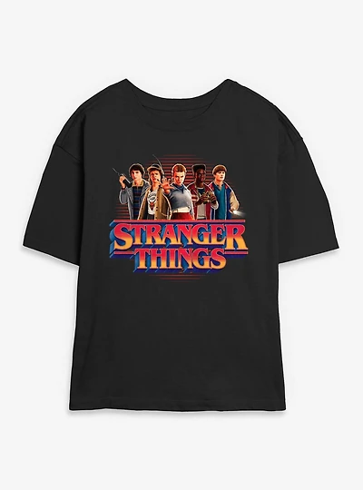 Stranger Things Crew With Logo Womens Skimmer T-Shirt