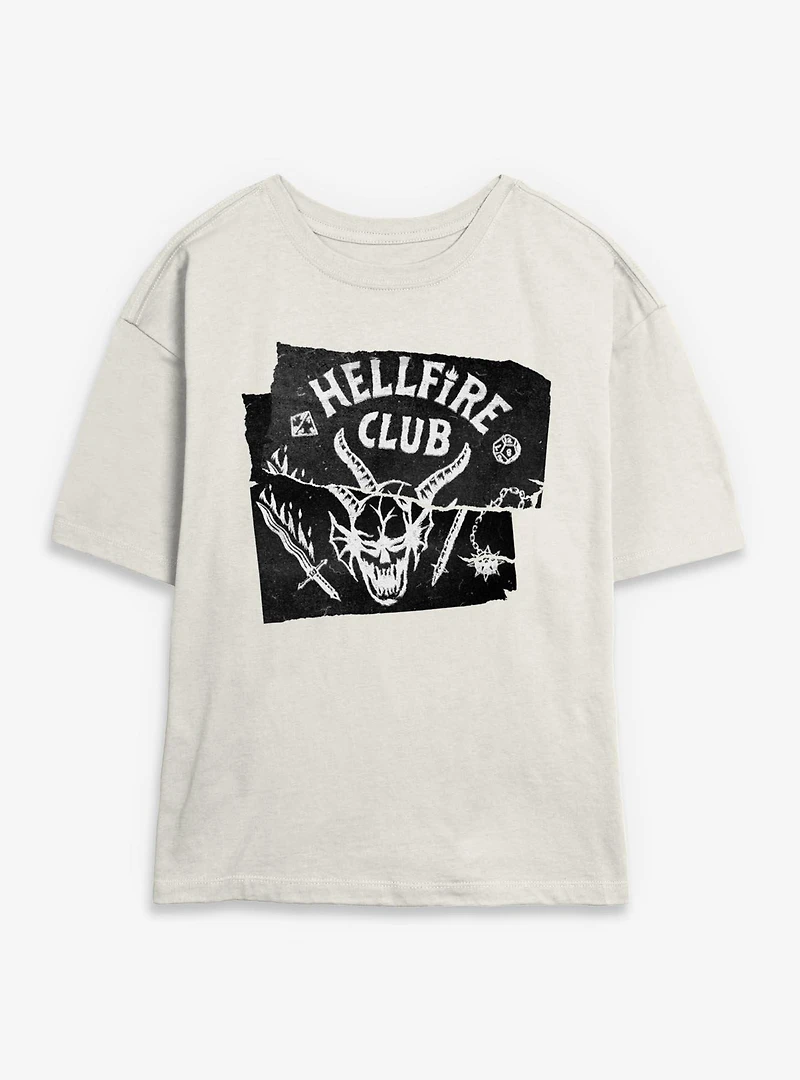 Stranger Things Hellfire Club Torn Sheet Womens Skimmer T-Shirt