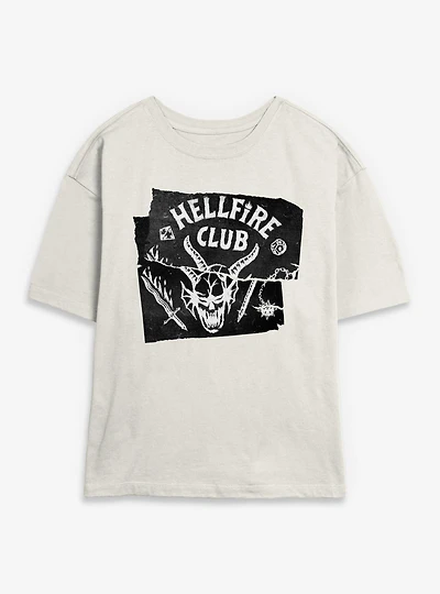Stranger Things Hellfire Club Torn Sheet Womens Skimmer T-Shirt