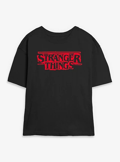 Stranger Things Logo Stencil Womens Skimmer T-Shirt