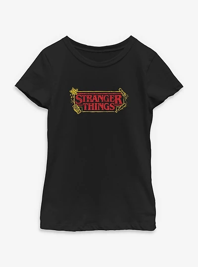 Stranger Things Sketch Logo Youth Girls T-Shirt