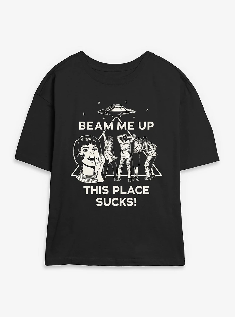 Stranger Things Beam Me Up Womens Skimmer T-Shirt