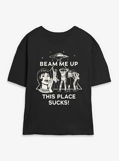 Stranger Things Beam Me Up Womens Skimmer T-Shirt