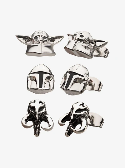 Star Wars The Mandalorian Stud Earrings Set (3pcs)