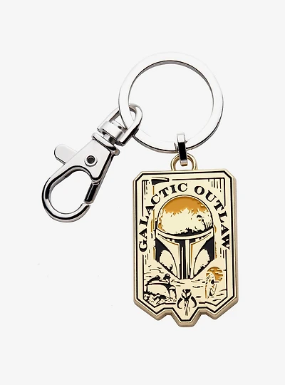 Star Wars Boba Fett Galactic Outlaw Badge Keychain