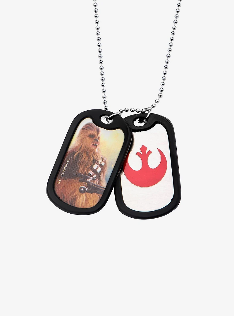 Star Wars Episode 7 Rebel Chewbacca Rubber Silencer Double Dog Tag Pendant Necklace