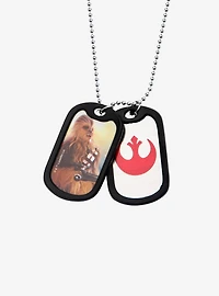 Star Wars Episode 7 Rebel Chewbacca Rubber Silencer Double Dog Tag Pendant Necklace