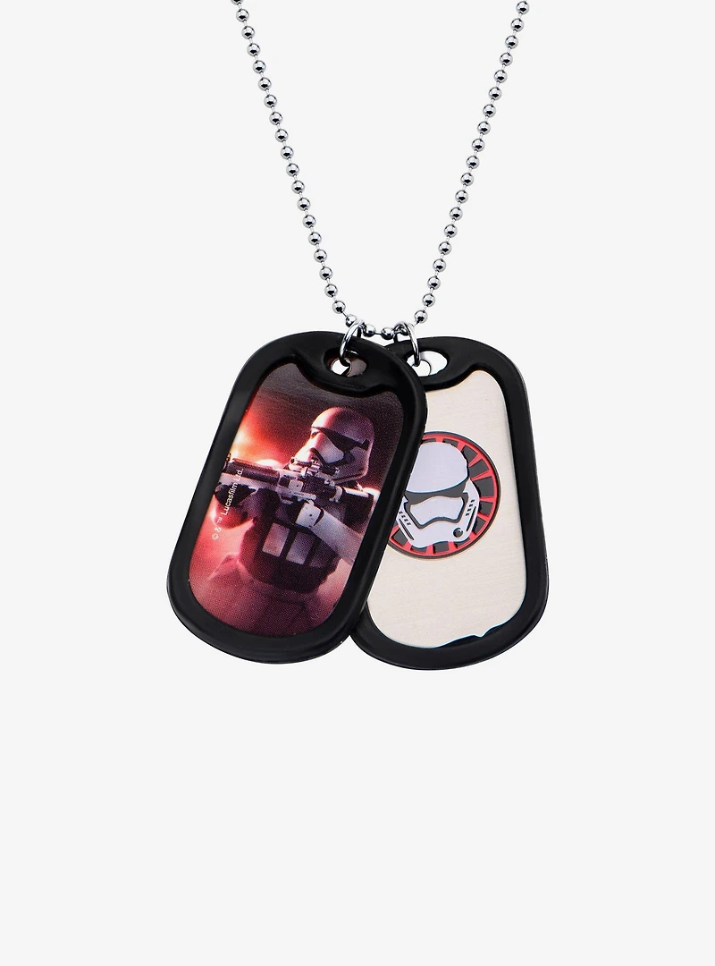 Star Wars Episode 7 Stormtrooper Rubber Silencer Double Dog Tag Pendant Necklace