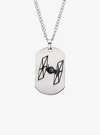 Star Wars Episode 7 Tie Fighter Laser Etched Dog Tag Pendant Necklace