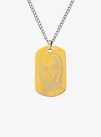 Star Wars C-3PO Dog Tag Pendant Necklace