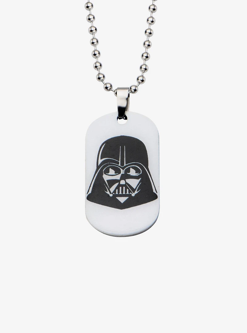 Star Wars Glow in the Dark Darth Vader Dog Tag Pendant Necklace
