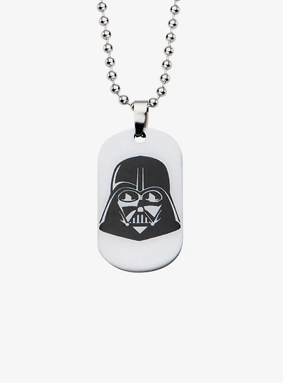 Star Wars Glow in the Dark Darth Vader Dog Tag Pendant Necklace