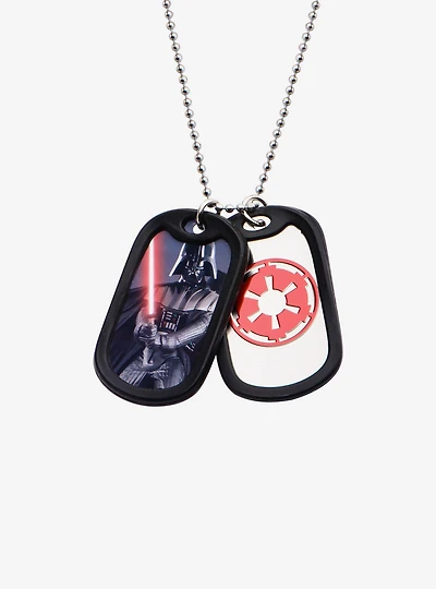 Star Wars Darth Vader Rubber Silencer Double Dog Tag Pendant Necklace