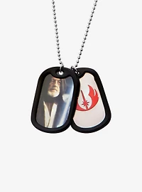 Star Wars Obi-Wan Kenobi and Jedi Rubber Silencer Double Dog Tag Pendant Necklace