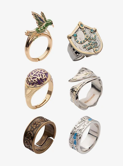 Dungeons and Dragons Adjustable 6-Piece Ring Set