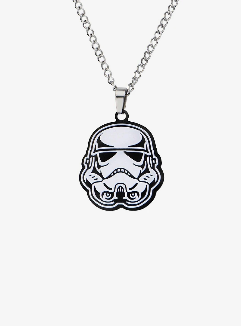 Star Wars Etched Stormtrooper Enamel Pendant Necklace