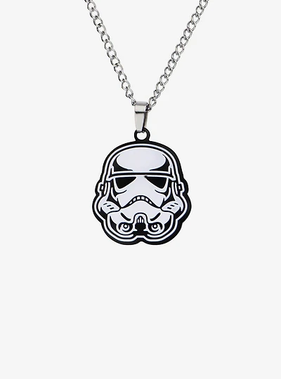 Star Wars Etched Stormtrooper Enamel Pendant Necklace